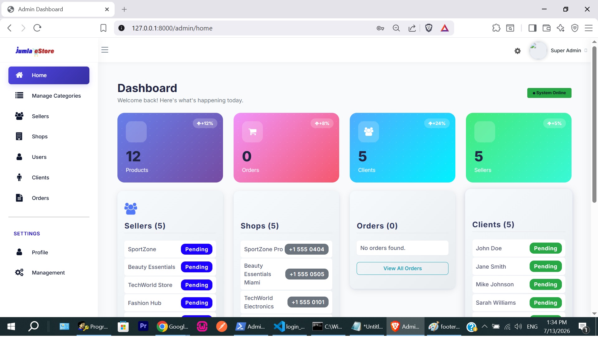 Admin Dashboard